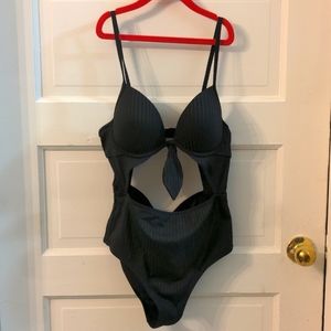 Black Cutout One Piece Bathing Suit Shade & Shore 34B